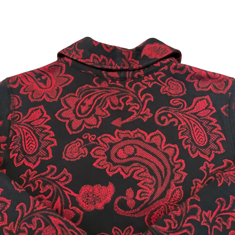 Croft & Barrow Sweatshirt Wms 1X Red Paisley Quarter Zip Pullover Classic Cozy - Picture 11 of 11